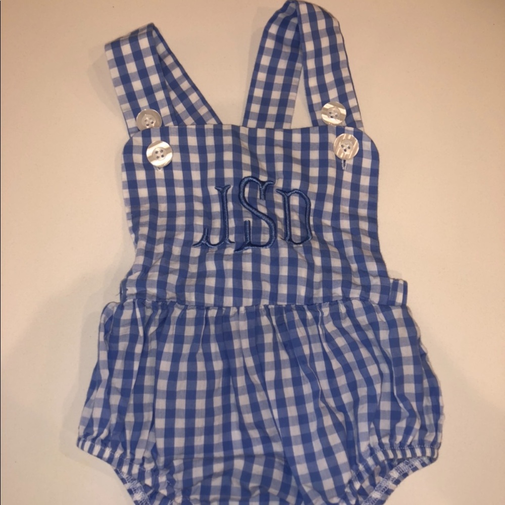 JSD monogrammed boys overall/bubble